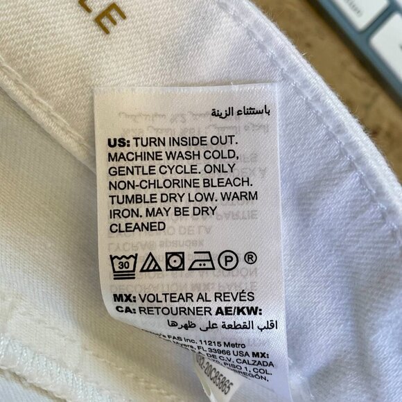 Chico’s So Slimming Girlfriend Slim Leg Ankle Jean Embroidered Floral White 10R - Picture 13 of 13